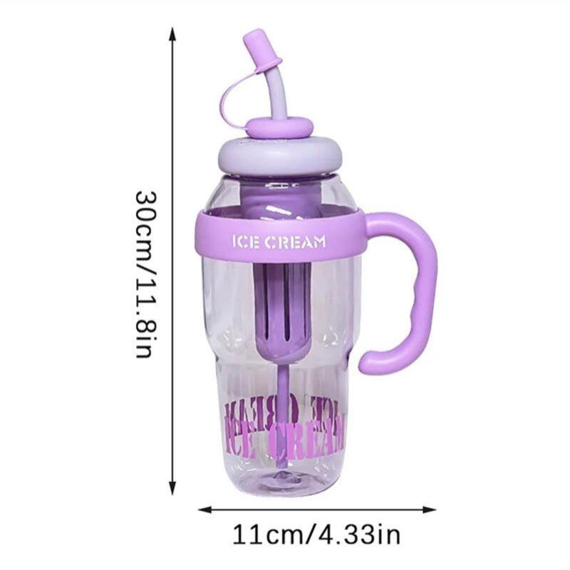 1300ml large capacity plastic water bottle leakprood with straw