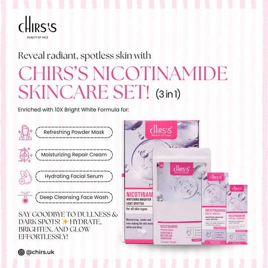 Chirs's Nicotinamide Whitening Brighter 3 In 1 kit For All Skin Types