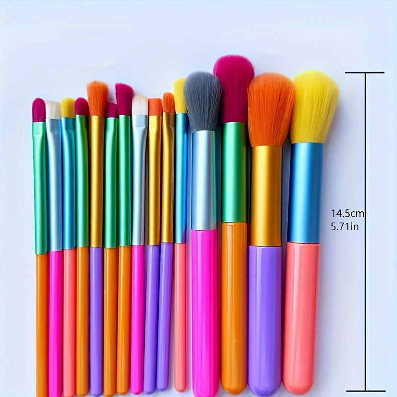 15-Piece Rainbow Makeup Brush Set