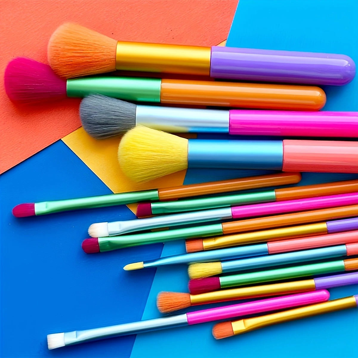 15-Piece Rainbow Makeup Brush Set