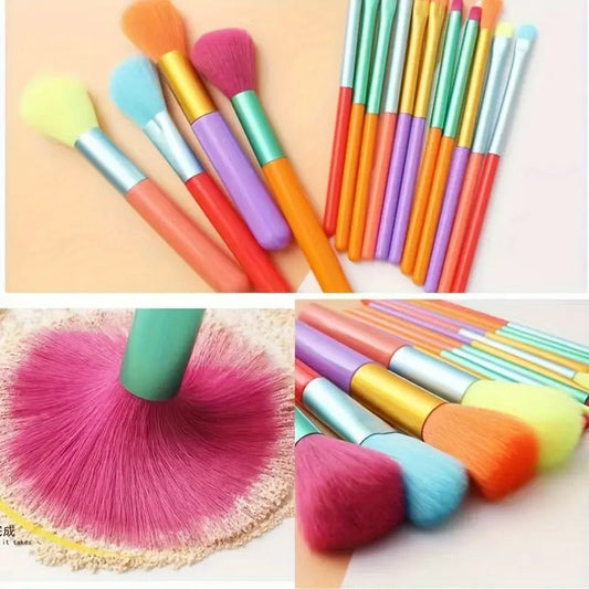 15-Piece Rainbow Makeup Brush Set