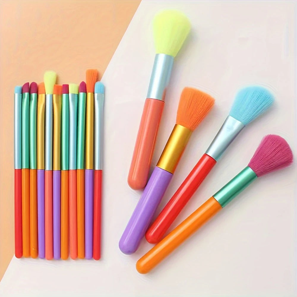 15-Piece Rainbow Makeup Brush Set
